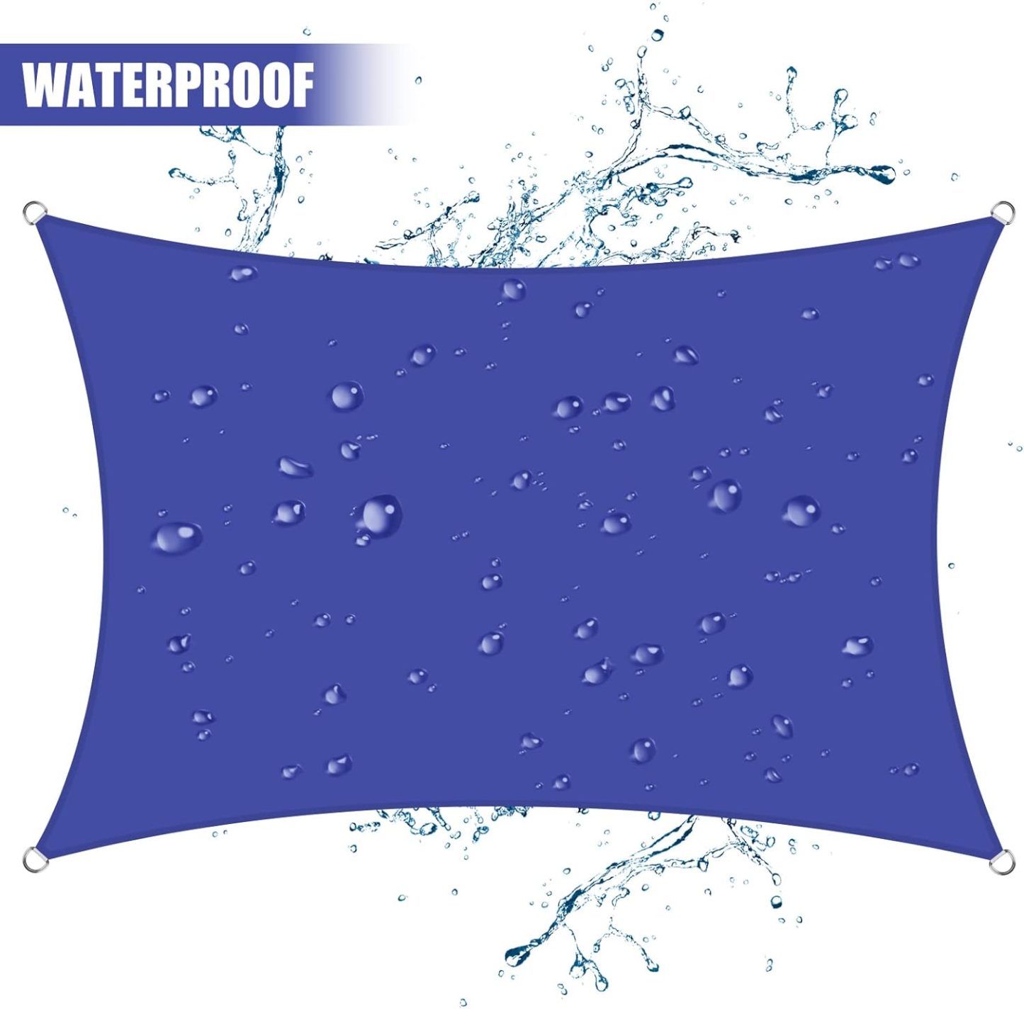 Waterproof Sun Shade Sail Rectangle UV Block Canopy for Outdoor Patio and Garden