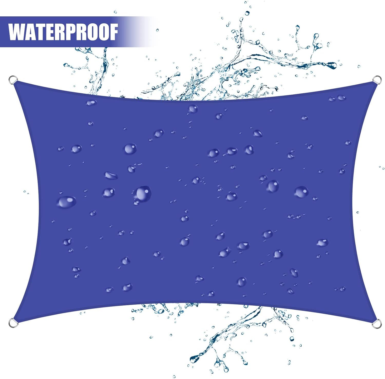 Waterproof Sun Shade Sail Rectangle UV Block Canopy for Outdoor Patio and Garden