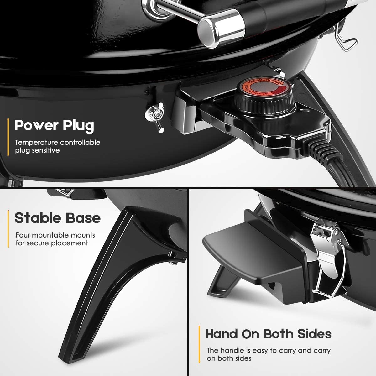 Electric BBQ Grill Techwood 15-Serving Indoor/Outdoor Electric Grill for Indoor & Outdoor Use