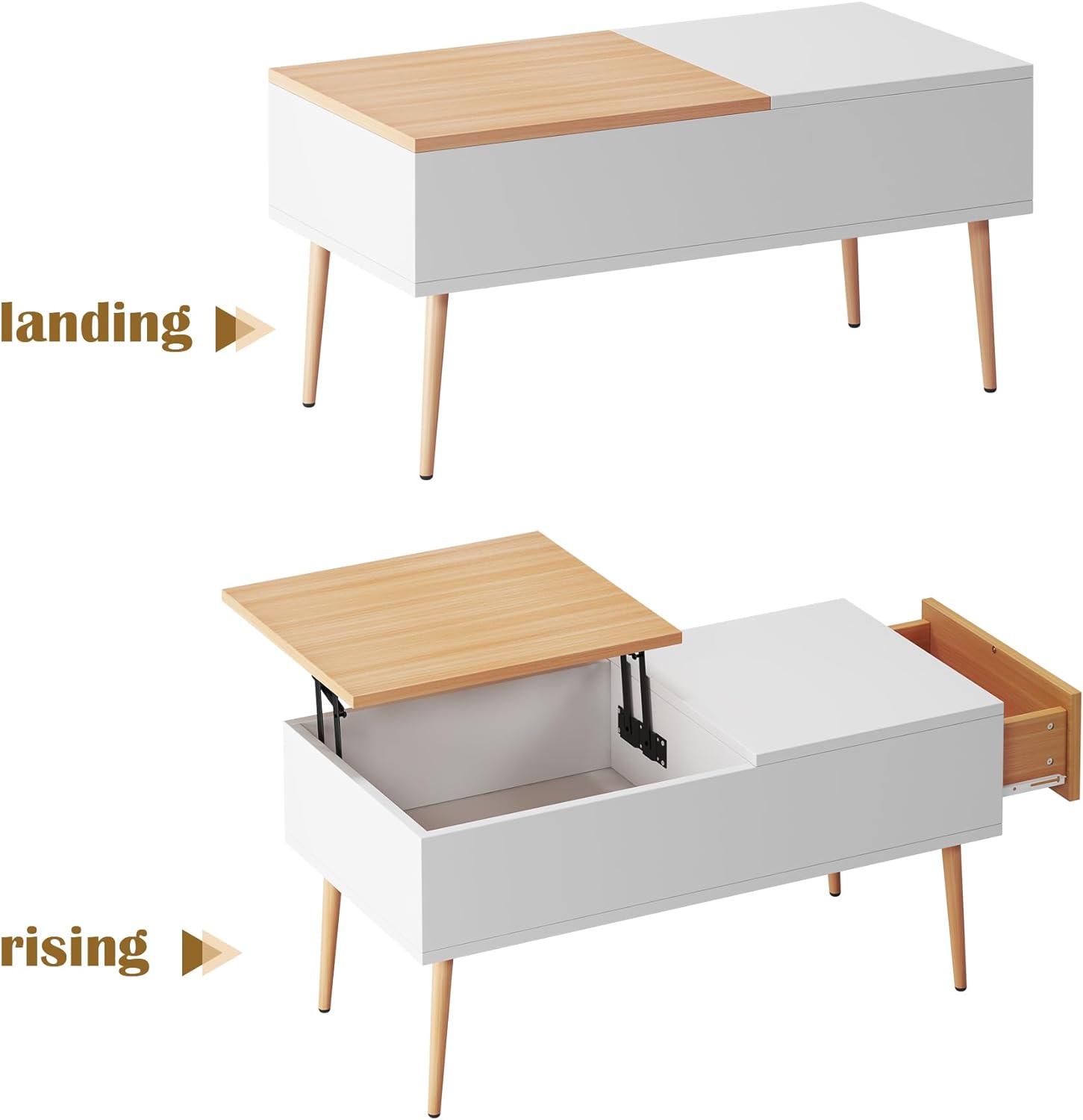 Lift Top Coffee Table, Hidden Compartment and Storage