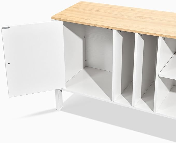 Modern TV Stand for 75 inch TV, 65 Inch Farmhouse Entertainment Center