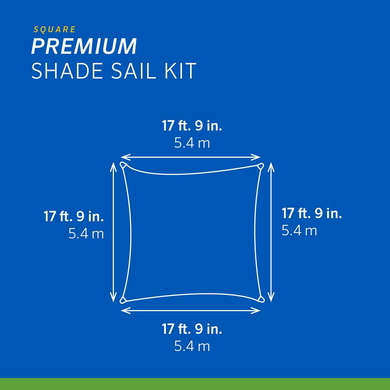 Shade Fabric, 17'9" Square, Graphite