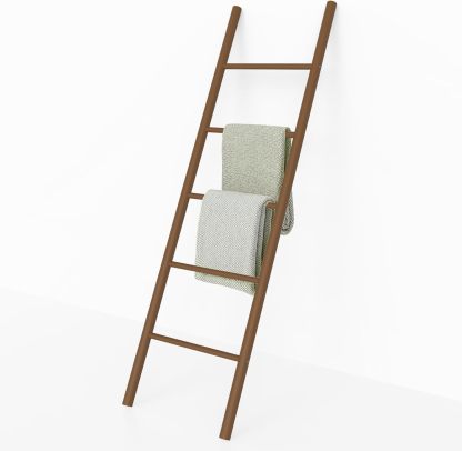 4.8Ft Poly Lumber Wall Leaning Blanket Ladders Quilt Towel Display Rack Shelf Holder