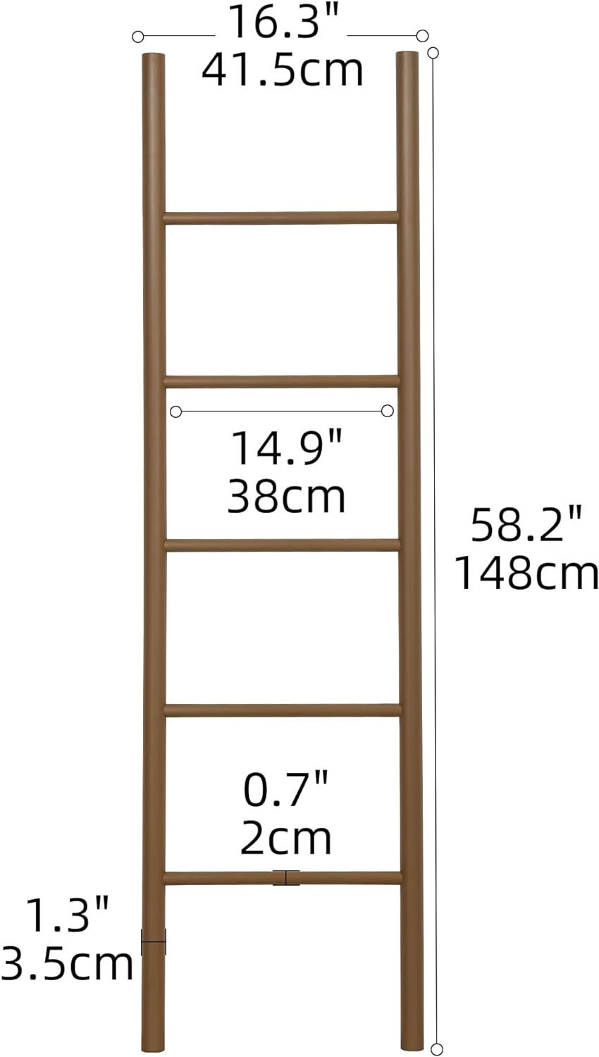 4.8Ft Poly Lumber Wall Leaning Blanket Ladders Quilt Towel Display Rack Shelf Holder