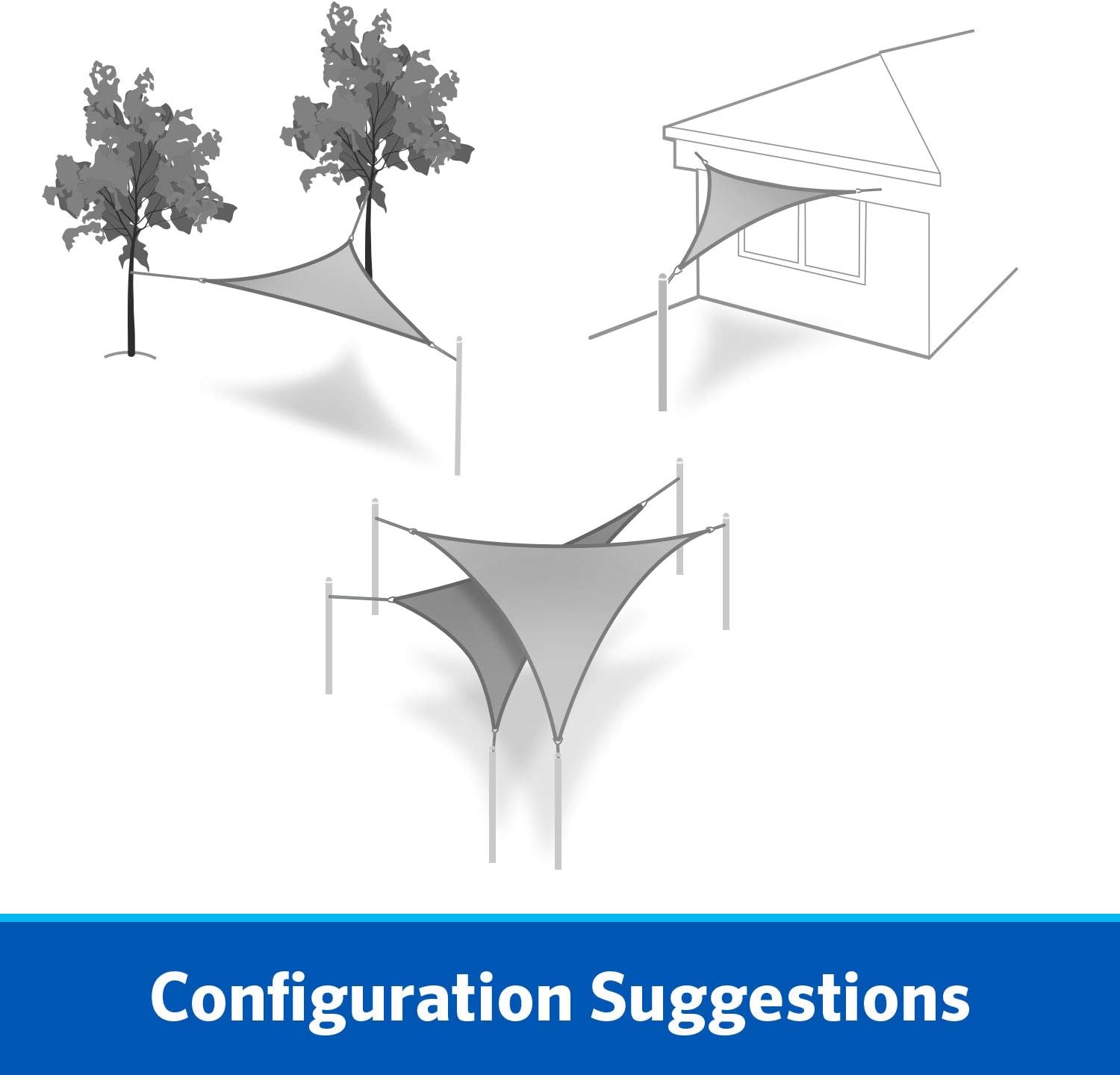 18' Triangle Sapphire w Kit Shadesail