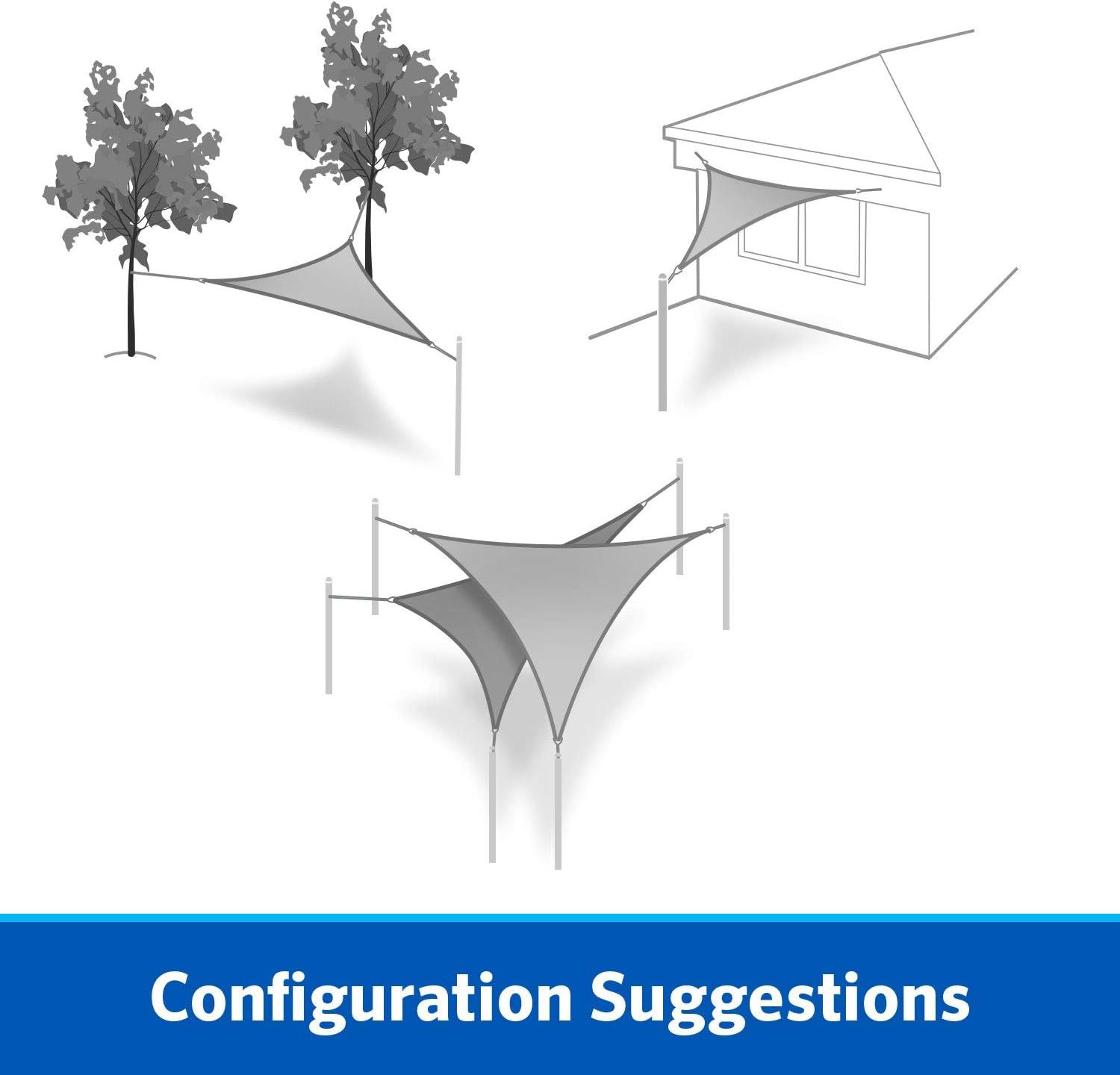 18' Triangle Sapphire w Kit Shadesail