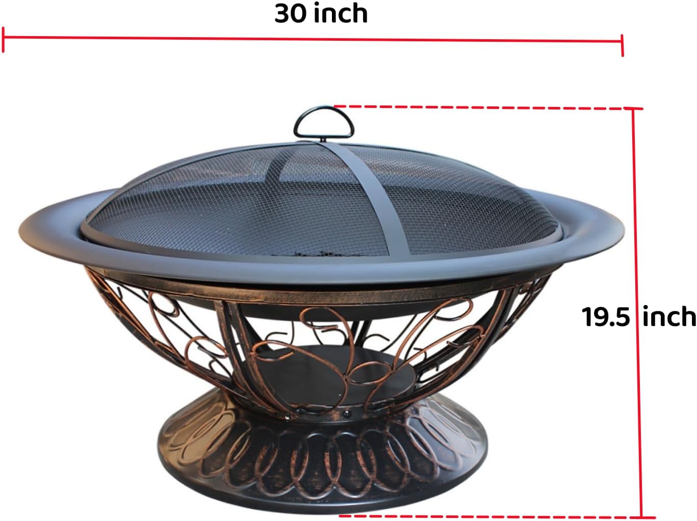 30" Portable Fire Pits for Outside, Wood Burning Outdoor Fire Pit with Waterproof Cover & Fire Poker