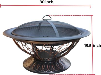 30" Portable Fire Pits for Outside, Wood Burning Outdoor Fire Pit with Waterproof Cover & Fire Poker