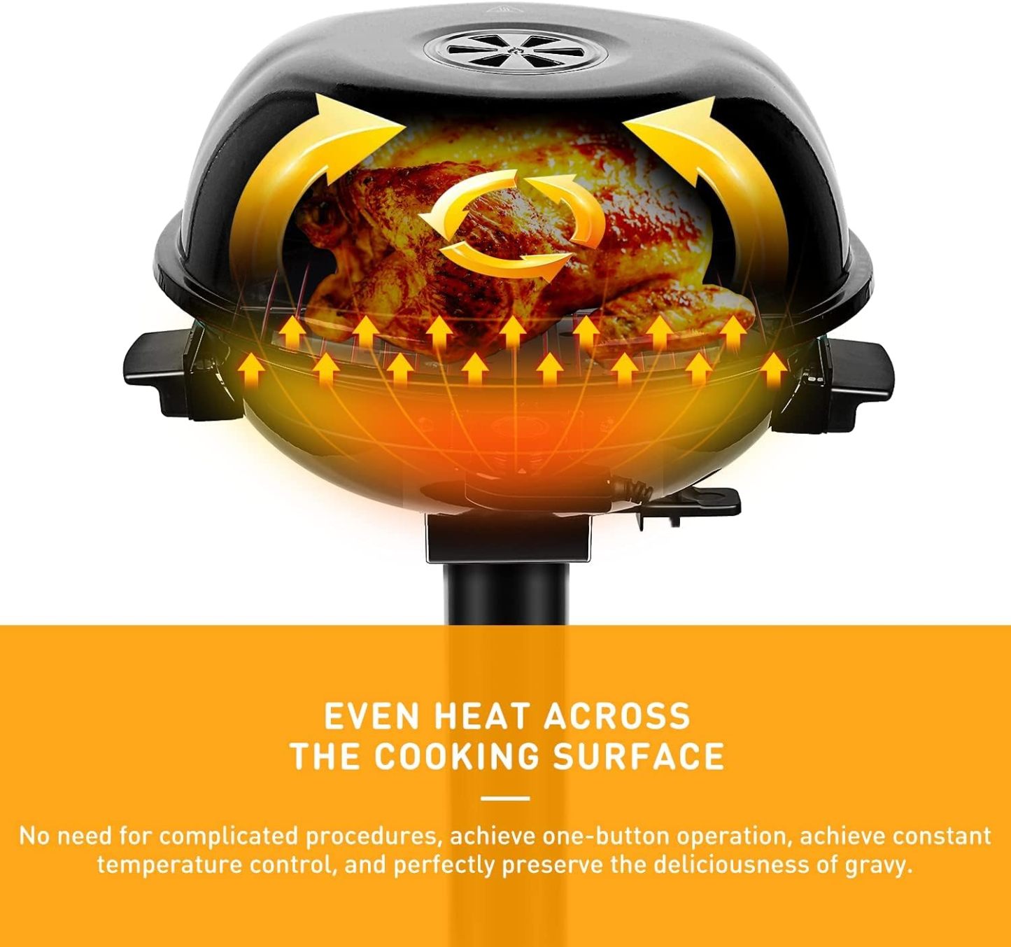 Electric BBQ Grill Techwood 15-Serving Indoor/Outdoor Electric Grill for Indoor & Outdoor Use