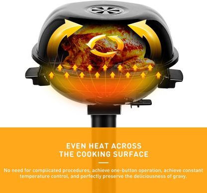 Electric BBQ Grill Techwood 15-Serving Indoor/Outdoor Electric Grill for Indoor & Outdoor Use