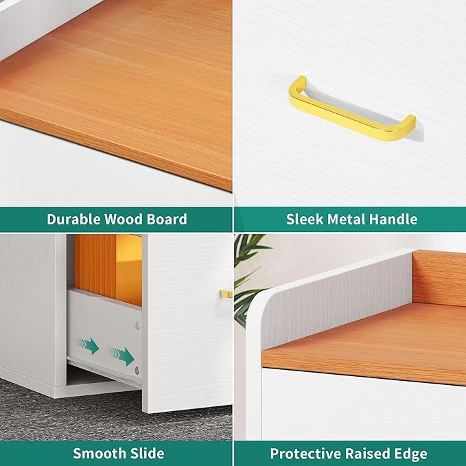 Wood File Cabinets, Heavy Duty Garage Tool Cabinets with Charging Station