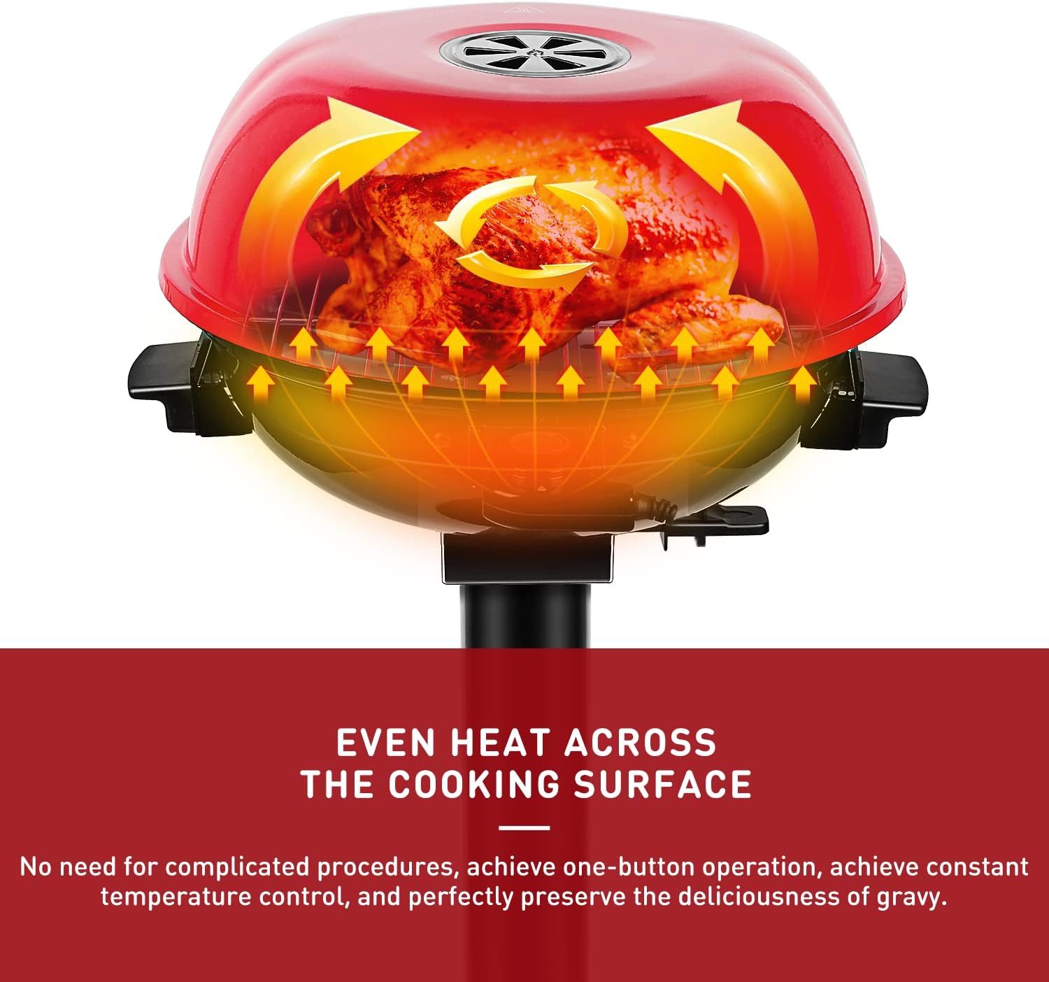 Electric BBQ Grill Techwood 15-Serving Indoor/Outdoor Electric Grill for Indoor & Outdoor Use