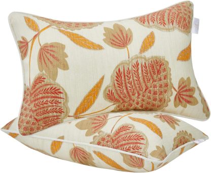 Outdoor Lumbar Pillows Set of 2 Outdoor Decorative Pillows with Insert Included 12×20 Inch