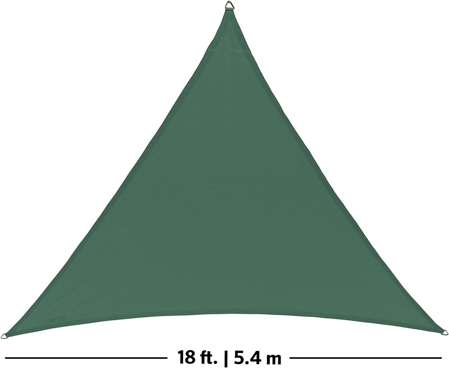 Shade Sail, 95% UV Block Shade and Sun Shield, Medium 18' Triangle Shade Sail Including Hardware Kit, Heritage Green