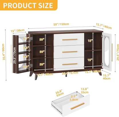 Storage Cabinet, 59'' Sideboard Buffet Cabinet with Storage