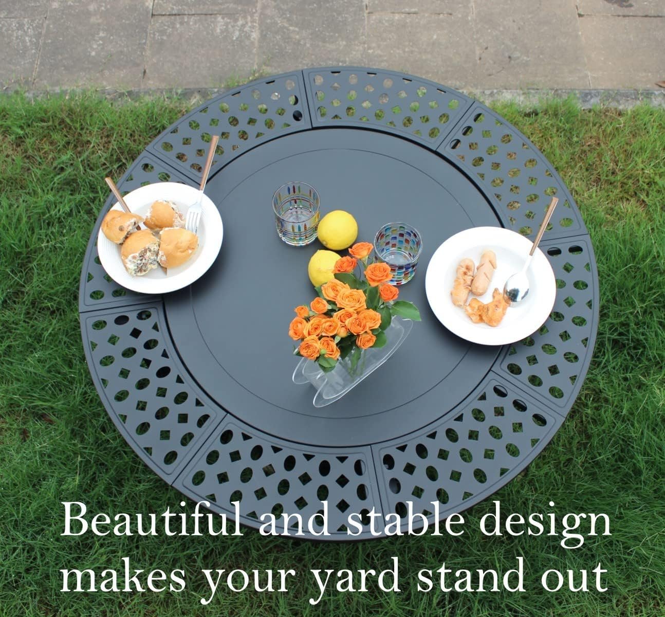 36 Inch Fire Pit with 2 Grills, Wood Burning Fire Pits for Outside with Lid, Poker and Round Waterproof Cover