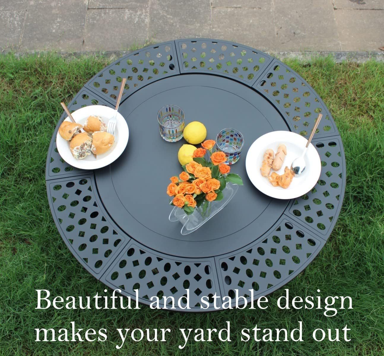 36 Inch Fire Pit with 2 Grills, Wood Burning Fire Pits for Outside with Lid, Poker and Round Waterproof Cover