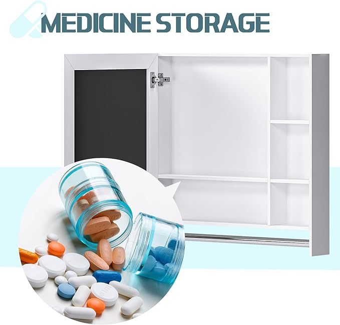 Bathroom Cabinet with Mirror, Multipurpose Wall Cabinet