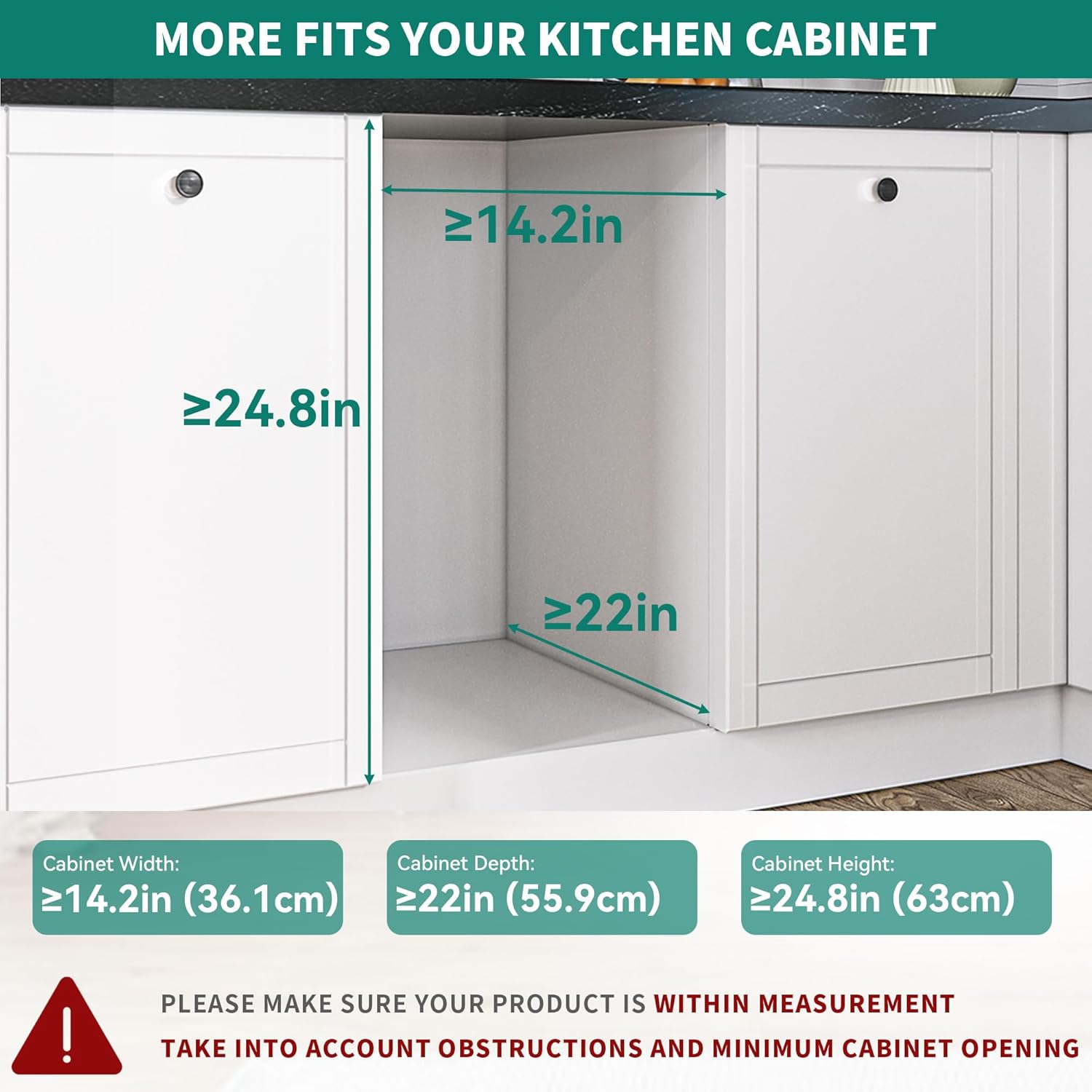 32 Quart Pull-Out Sliding Under Mount Kitchen Waste Garbage Container with Soft-Close Slides