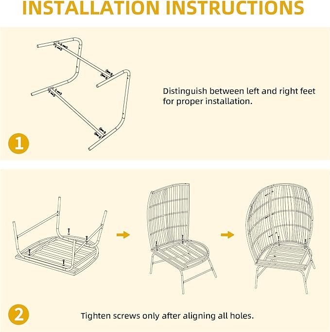 Outdoor Egg Chair with 2-in-1 Footrest, Patio Wicker Basket Chair with Ottoman
