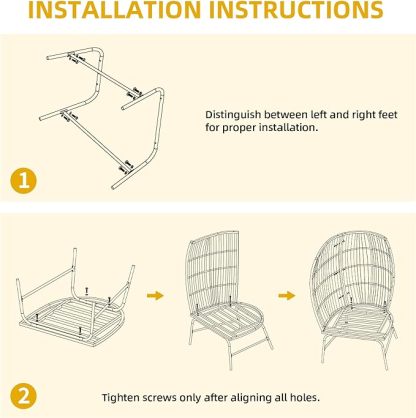 Outdoor Egg Chair with 2-in-1 Footrest, Patio Wicker Basket Chair with Ottoman