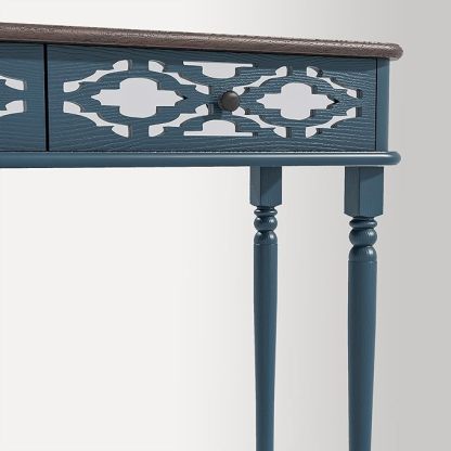 Mirrored Console Table with Storage, 43”Sofa Table with 2 Drawers Mirrored and Carved
