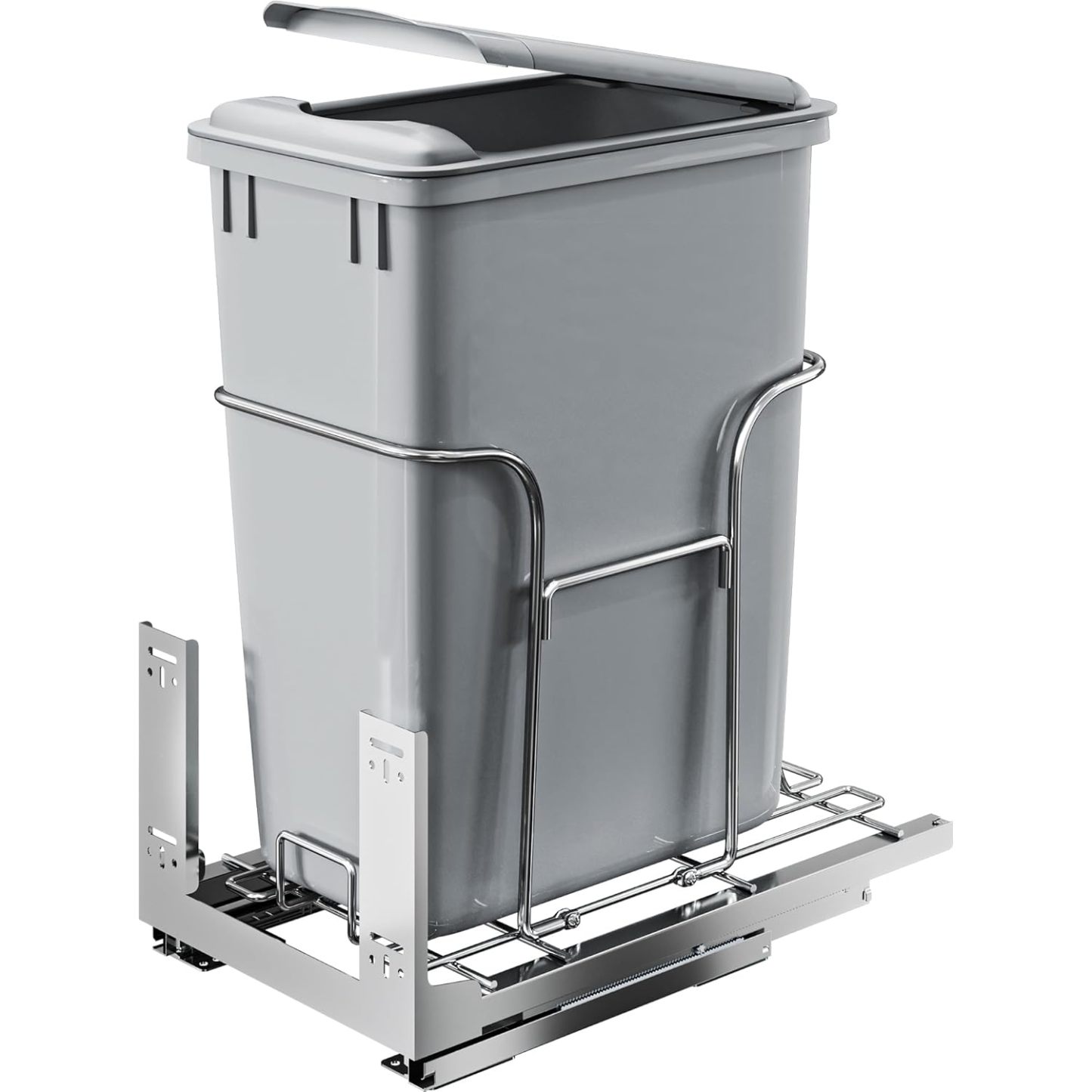 32 Quart Pull-Out Sliding Under Mount Kitchen Waste Garbage Container with Soft-Close Slides