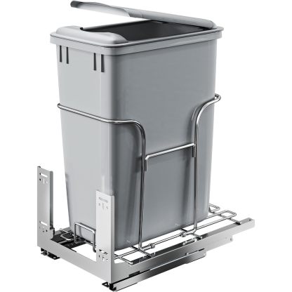 32 Quart Pull-Out Sliding Under Mount Kitchen Waste Garbage Container with Soft-Close Slides
