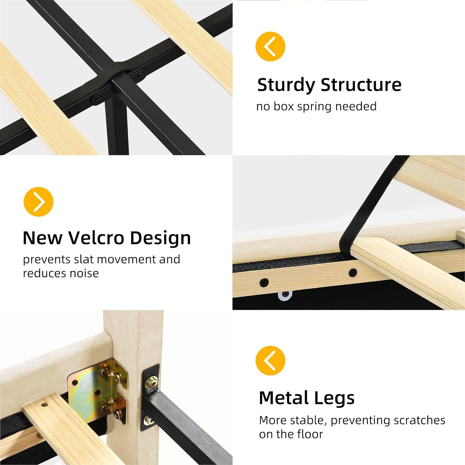 Queen Velvet Bed Frame with Adjustable Headboard, Upholstered Headboard and Footboard