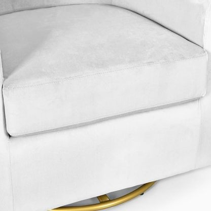 Swivel Accent Chair, Modern Velvet Upholstered Barrel Armchair