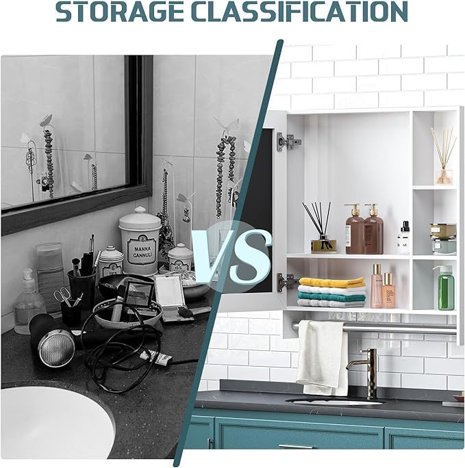 Bathroom Cabinet with Mirror, Multipurpose Wall Cabinet