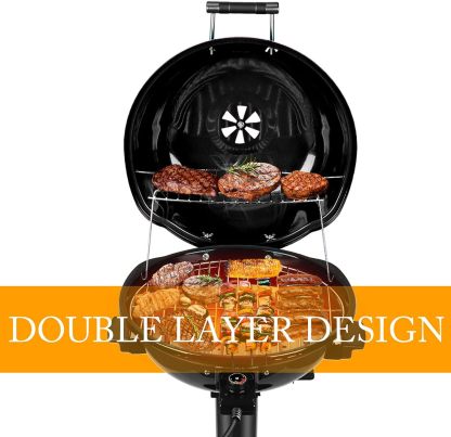 Electric BBQ Grill Techwood 15-Serving Indoor/Outdoor Electric Grill for Indoor & Outdoor Use