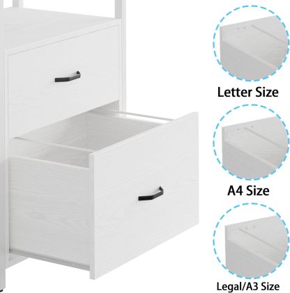 71.6 in Tall Bookshelf 5 Tier, Freestanding Storage Home Office Cabinet Organizer, Rustic Home Decor, White