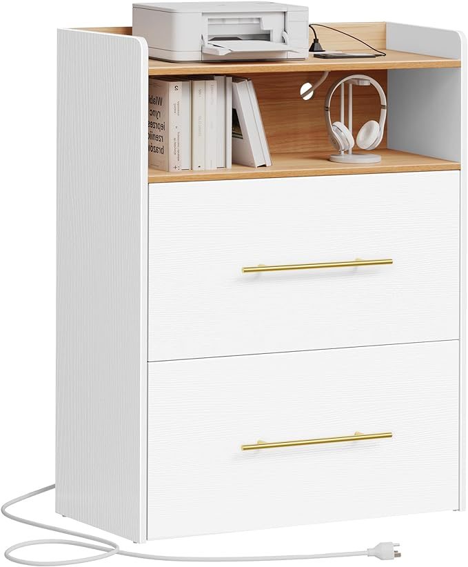 2 Drawer Lateral File Cabinet with Charging Station