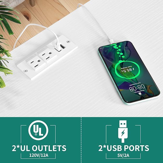 3 Drawer File Cabinet with Charging Station, Mobile Filing Cabinet with Lock