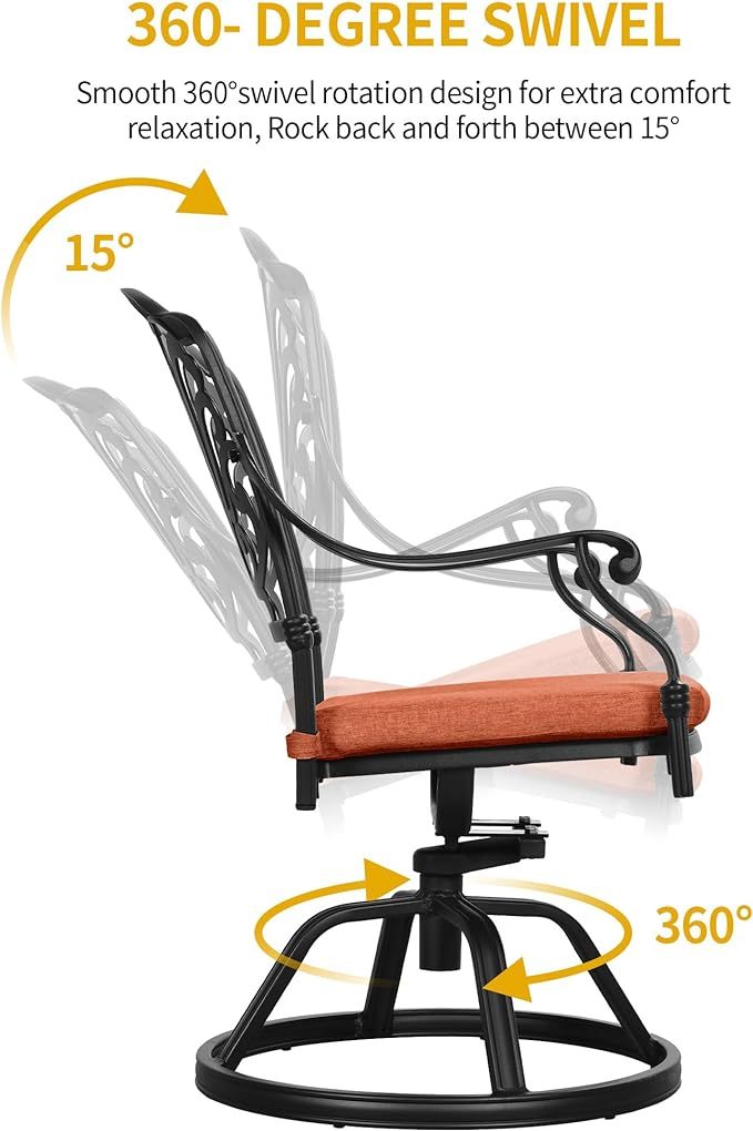 Patio Dining Chairs Swivel Set of 2