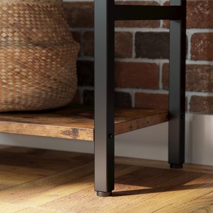 Bookcases and Bookshelves Triple Wide 5 Tiers Industrial Bookshelf, Large Etagere Bookshelf Open Display Shelves with Metal Frame for Living Room Bedroom Home Office