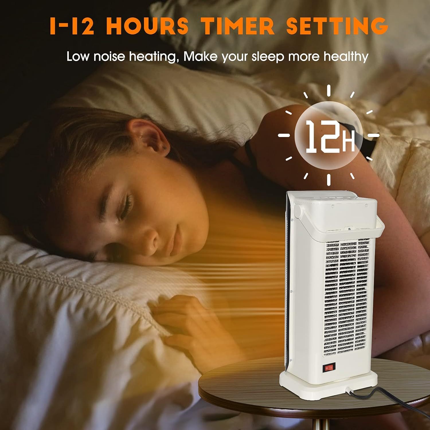 Space Heater - 1500W Portable Electric Heater with Remote, Fast Heating Ceramic Tower Heater Fan