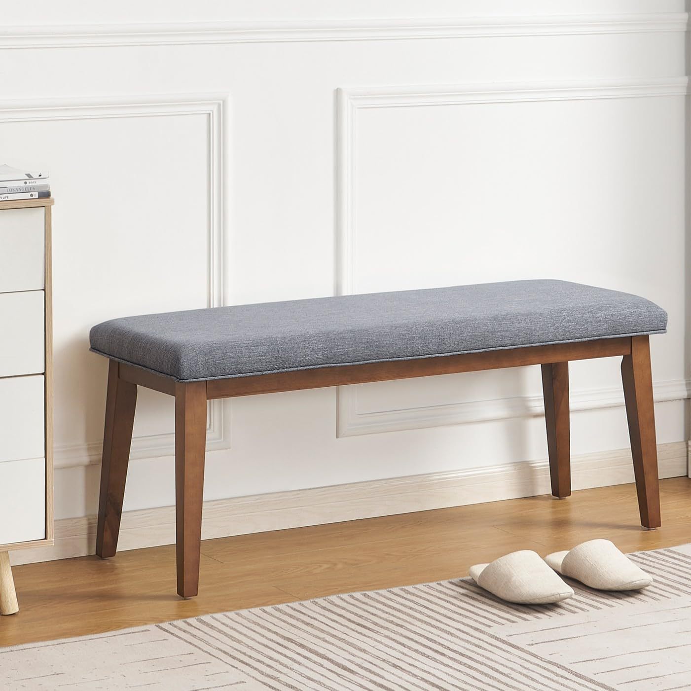 Upholstered Bench for Bedroom End of Bed,42.5-inch Entryway Bench for Living Room