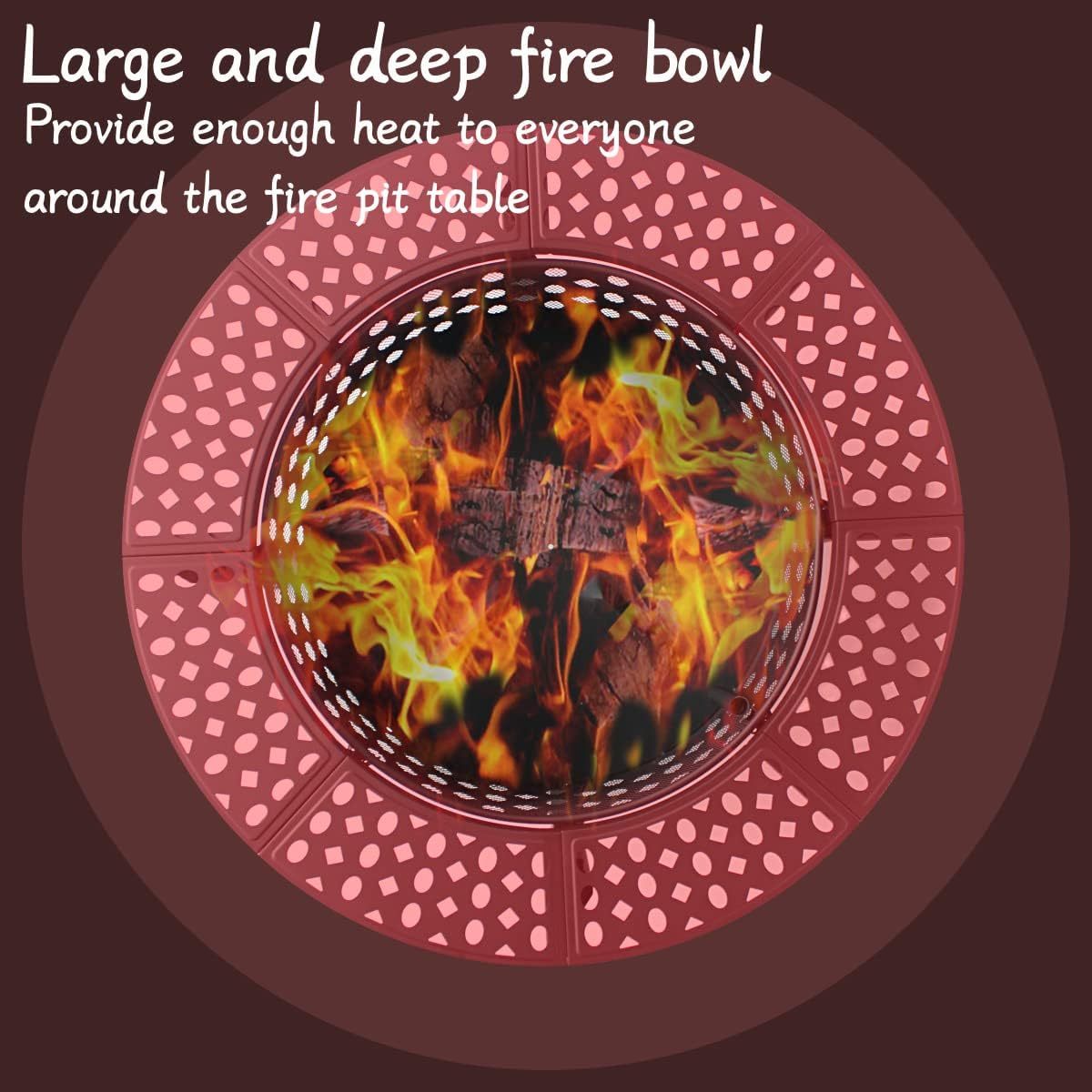 36 Inch Fire Pit with 2 Grills, Wood Burning Fire Pits for Outside with Lid, Poker and Round Waterproof Cover