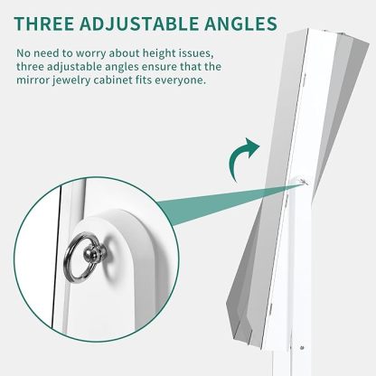 Mirror Jewelry Cabinet, Free Standing Jewelry Armoire Mirror Organizer