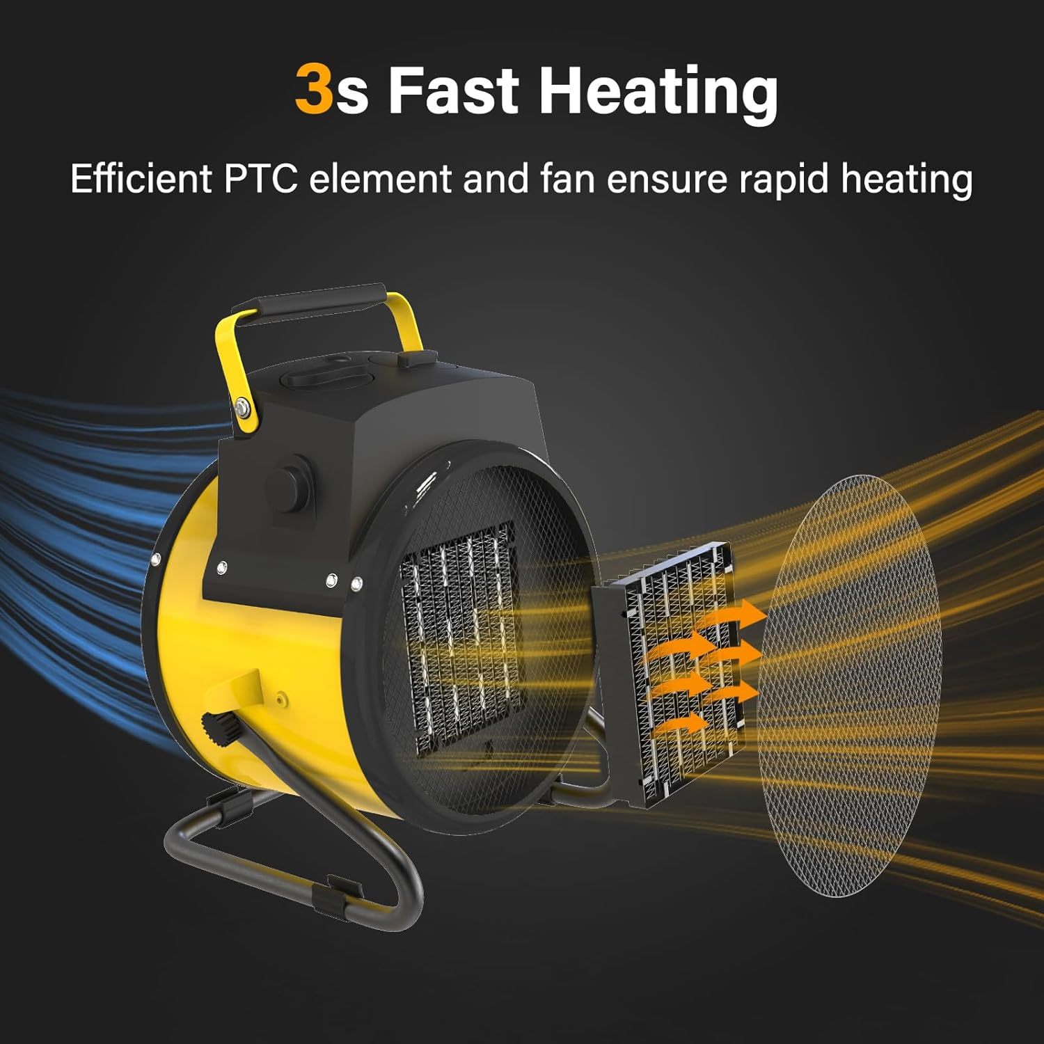 Outdoor Heater, 1500W Portable Electric Patio Heaters for Outdoor Use with 3S Fast Heating & Overheat Protection