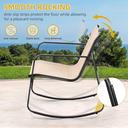 3 Piece Patio Furniture Set Outdoor Textilene Bistro Set Modern Porch Furniture Patio Chairs Set of 2 