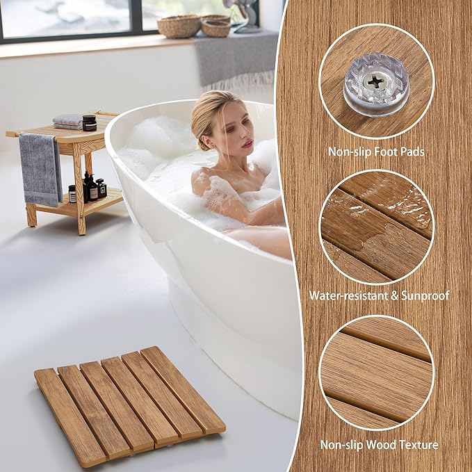 Bath Mat, Non-Slip Poly Lumber Shower Mat