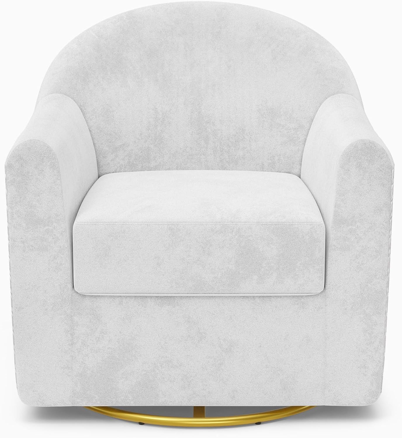 Swivel Accent Chair, Modern Velvet Upholstered Barrel Armchair