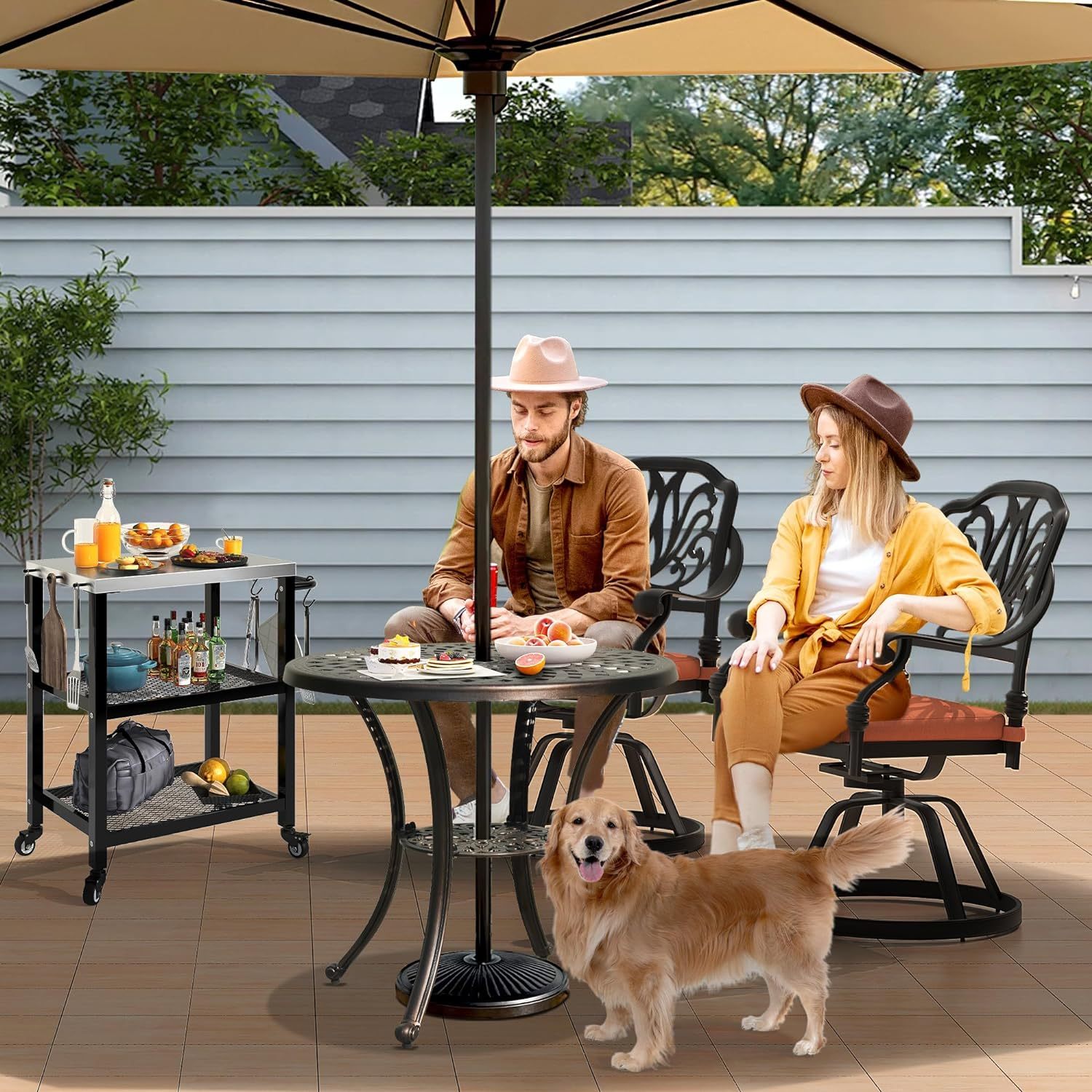 Patio Dining Chairs Swivel Set of 2