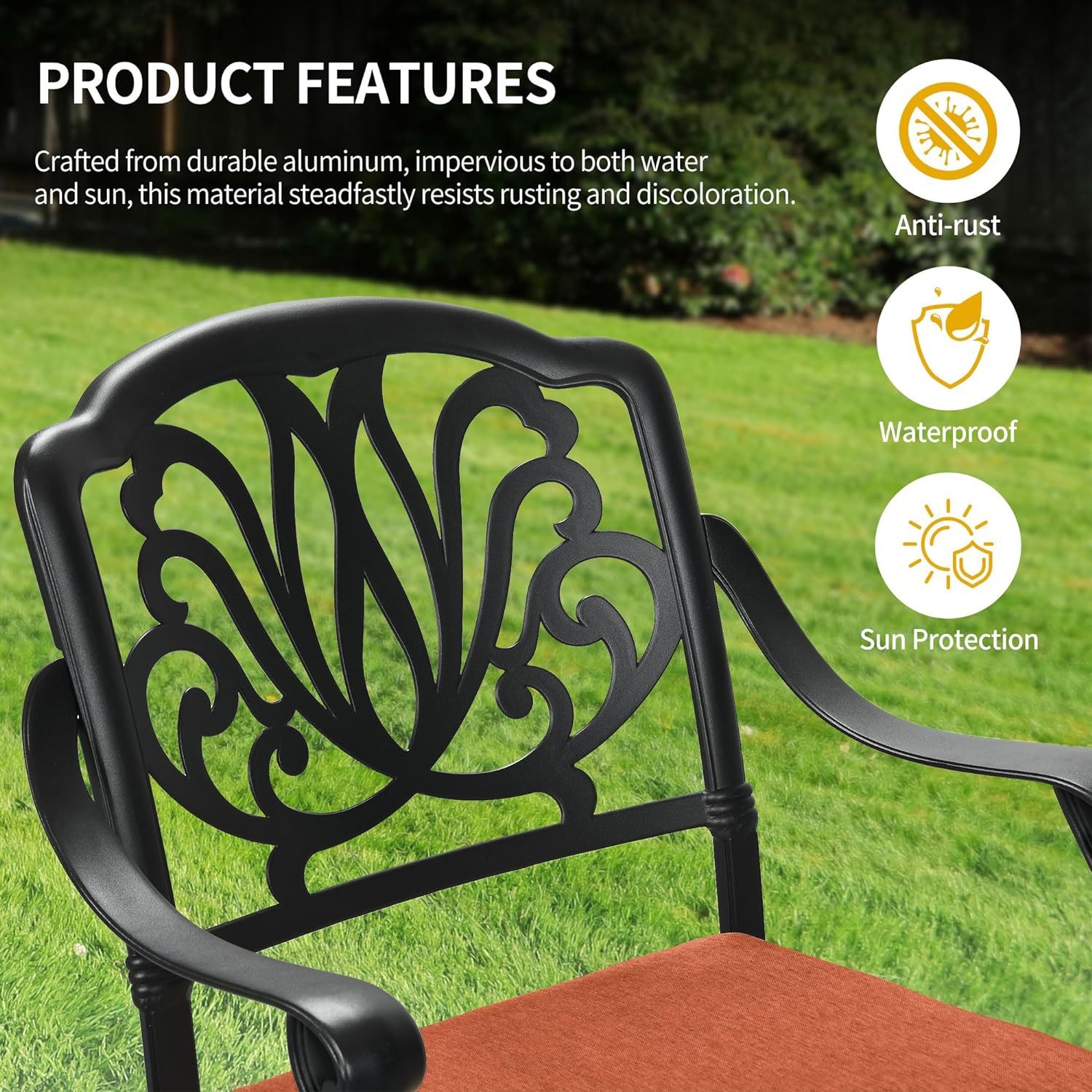 Patio Dining Chairs Swivel Set of 2