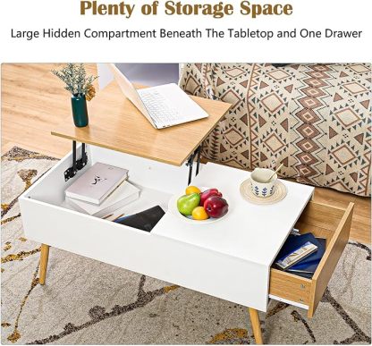 Lift Top Coffee Table, Hidden Compartment and Storage