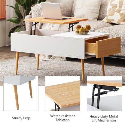 Lift Top Coffee Table, Hidden Compartment and Storage