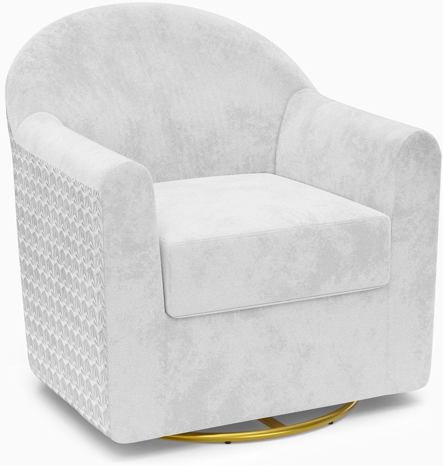 Swivel Accent Chair, Modern Velvet Upholstered Barrel Armchair